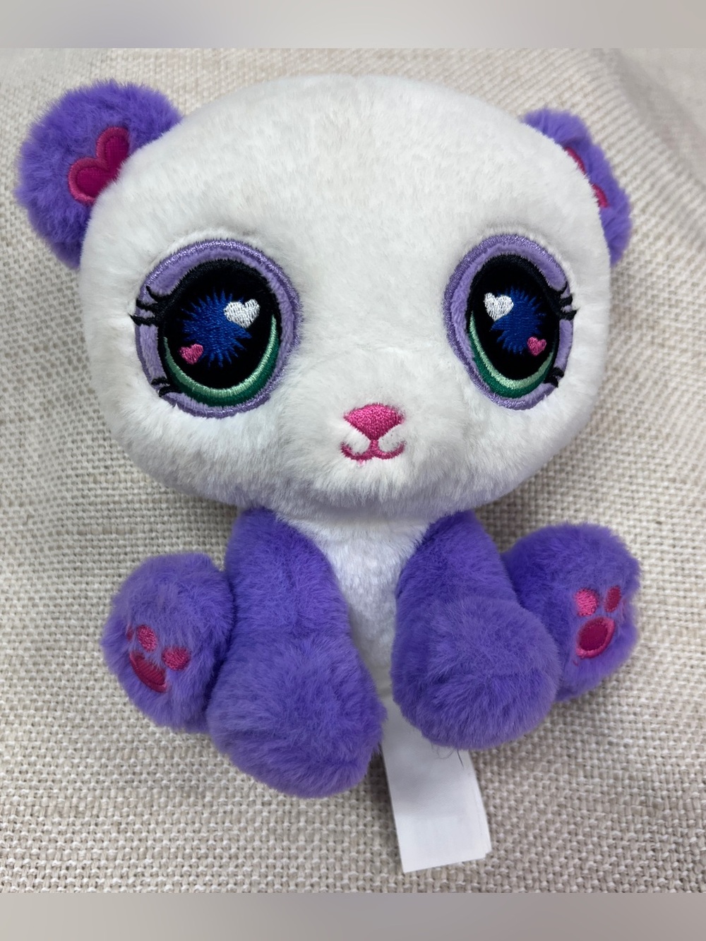 Littlest Pet Shop Plush Panda 7" Purple White 2024 Basic Fun LPS